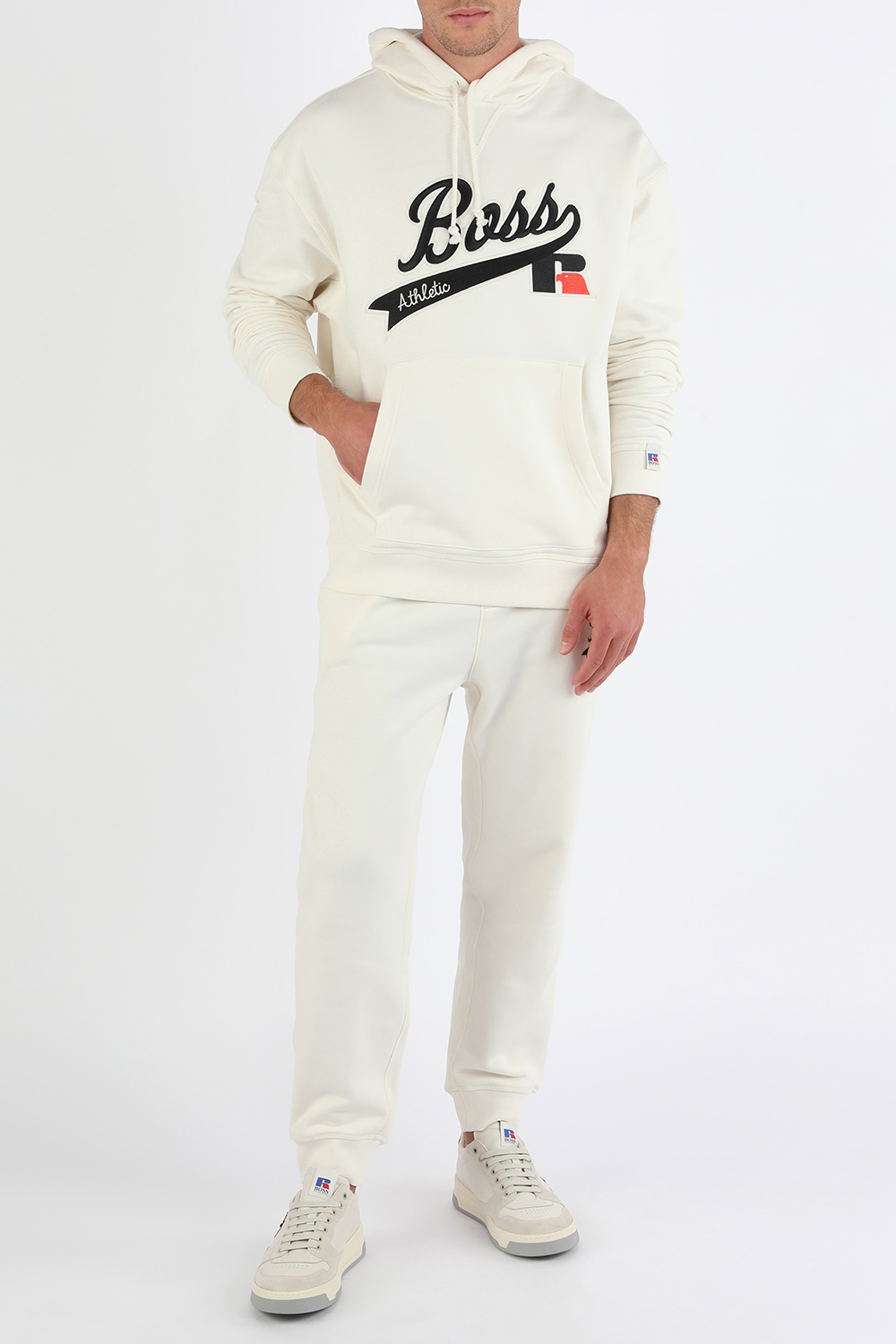 בוס X ראסל אתלטיק מכנסי ג'וג בגוון לבן